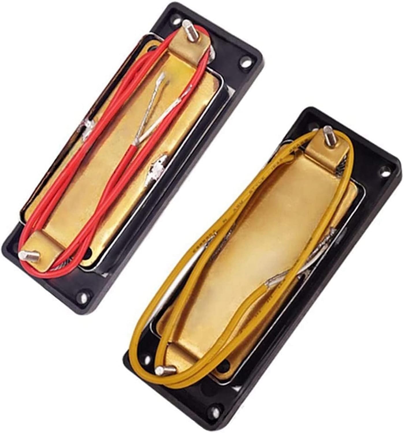 Humbucker Guitar Pickup 2Pcs Electric Guitar Humbucker Pickups Bridge Neck Set with Black Frame & 1 Set 5 Strings Bass Bridge Guitar Parts
