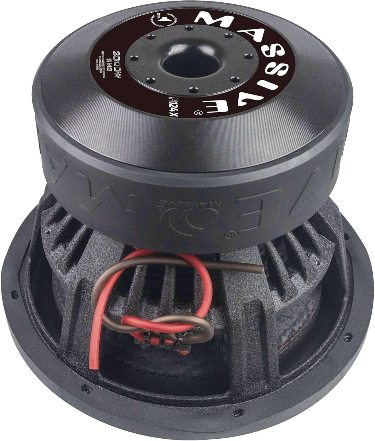 Massive Audio H124X | 12” 2000W RMS Dual 4-Ohm – XL Series 3” Voice Coil Mega Bass Woofer, Heavy-Duty Cast Basket, Competition-Grade Car Audio - Hippo Series Subwoofer