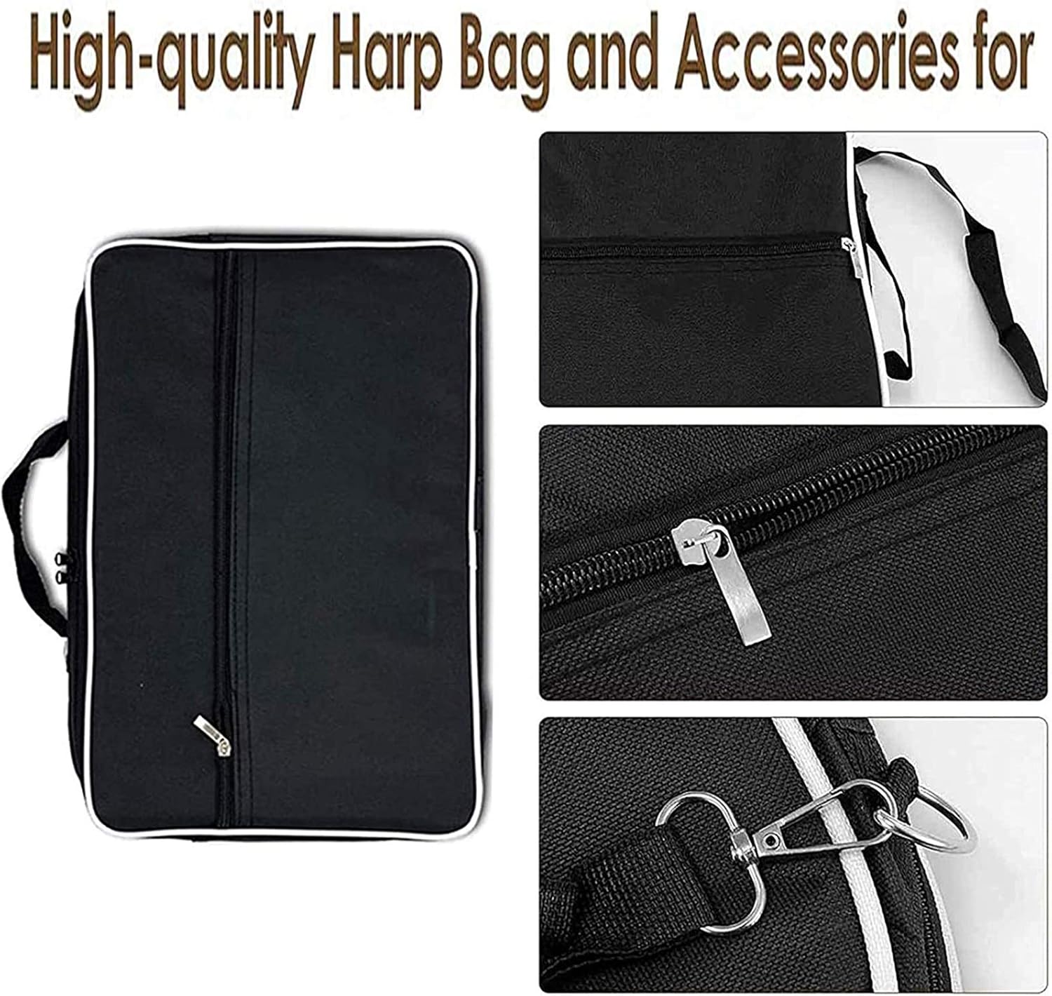 Lyre Harp, 19 String- Lyre Harp Solid wood Mahogany with Carry Bag.Harp portable lyre 19 string.Unique patterns, Best gift for children, adults (Color : A Yellow)