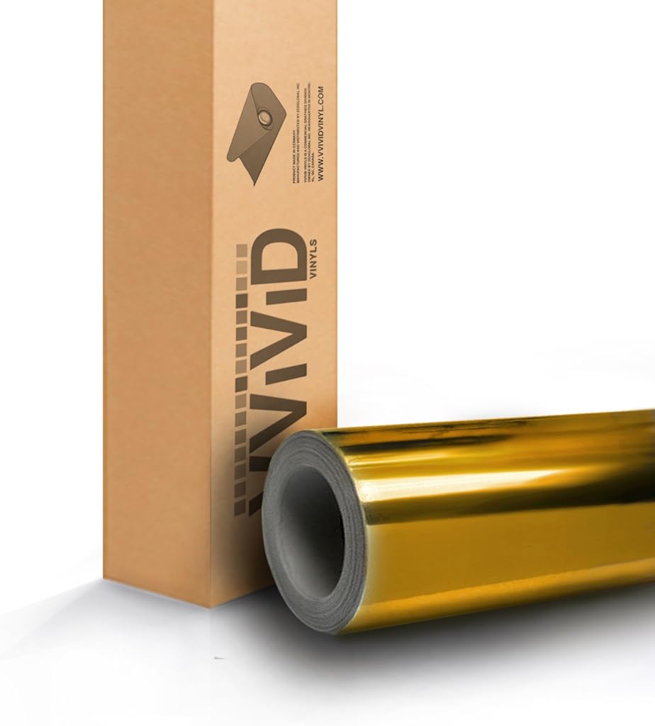 VViViD Gold Mirror Chrome Vinyl Car Wrap Self-Adhesive Film (100ft x 5ft)