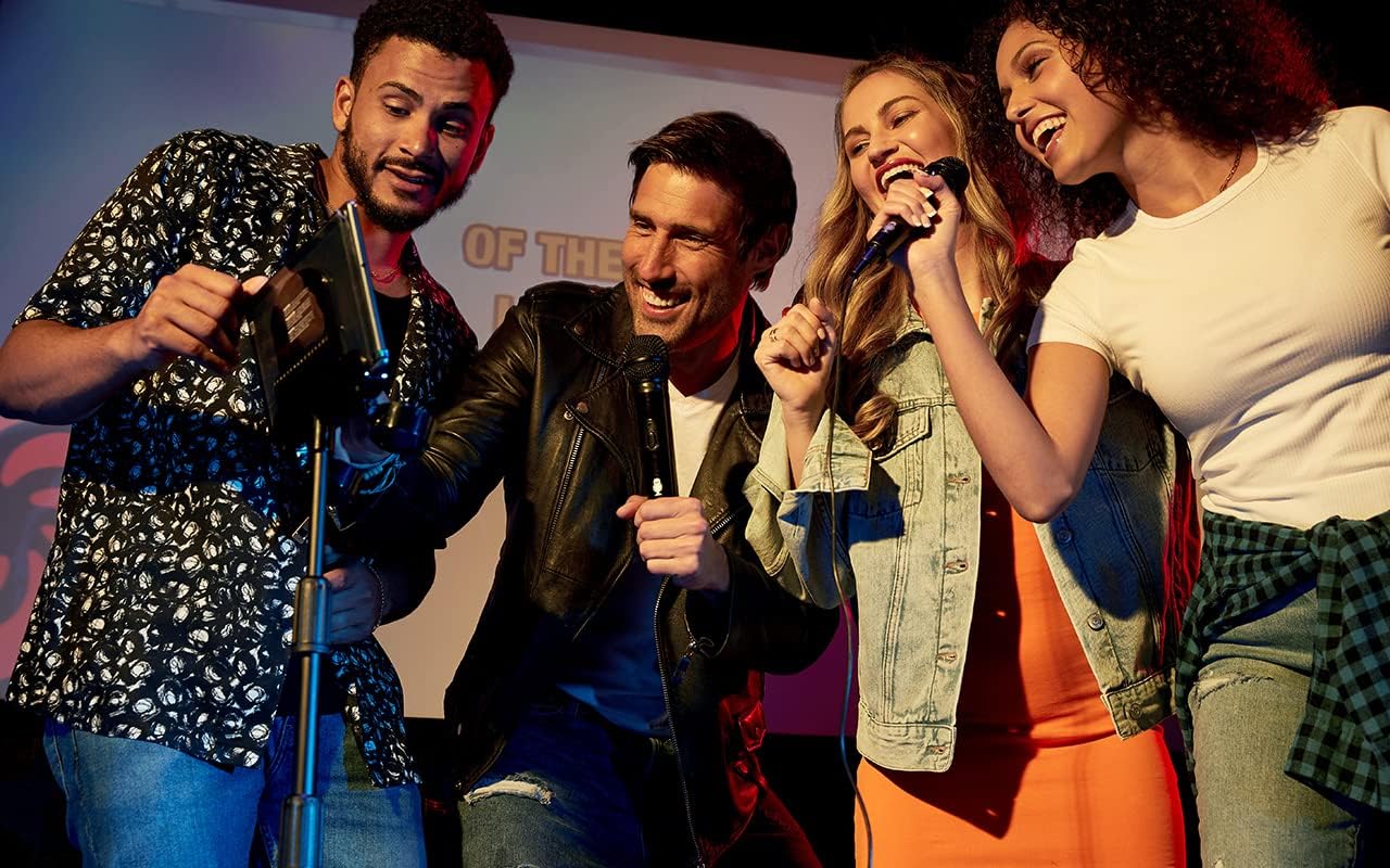 Singing Machine SingCast MAX Bluetooth Video Casting Karaoke Machine, Party Speaker, Microphone, 22 Voice Effects, Pitch Correction, Lights, Stand, 35W Sound for PA System Function for Adults & Kids