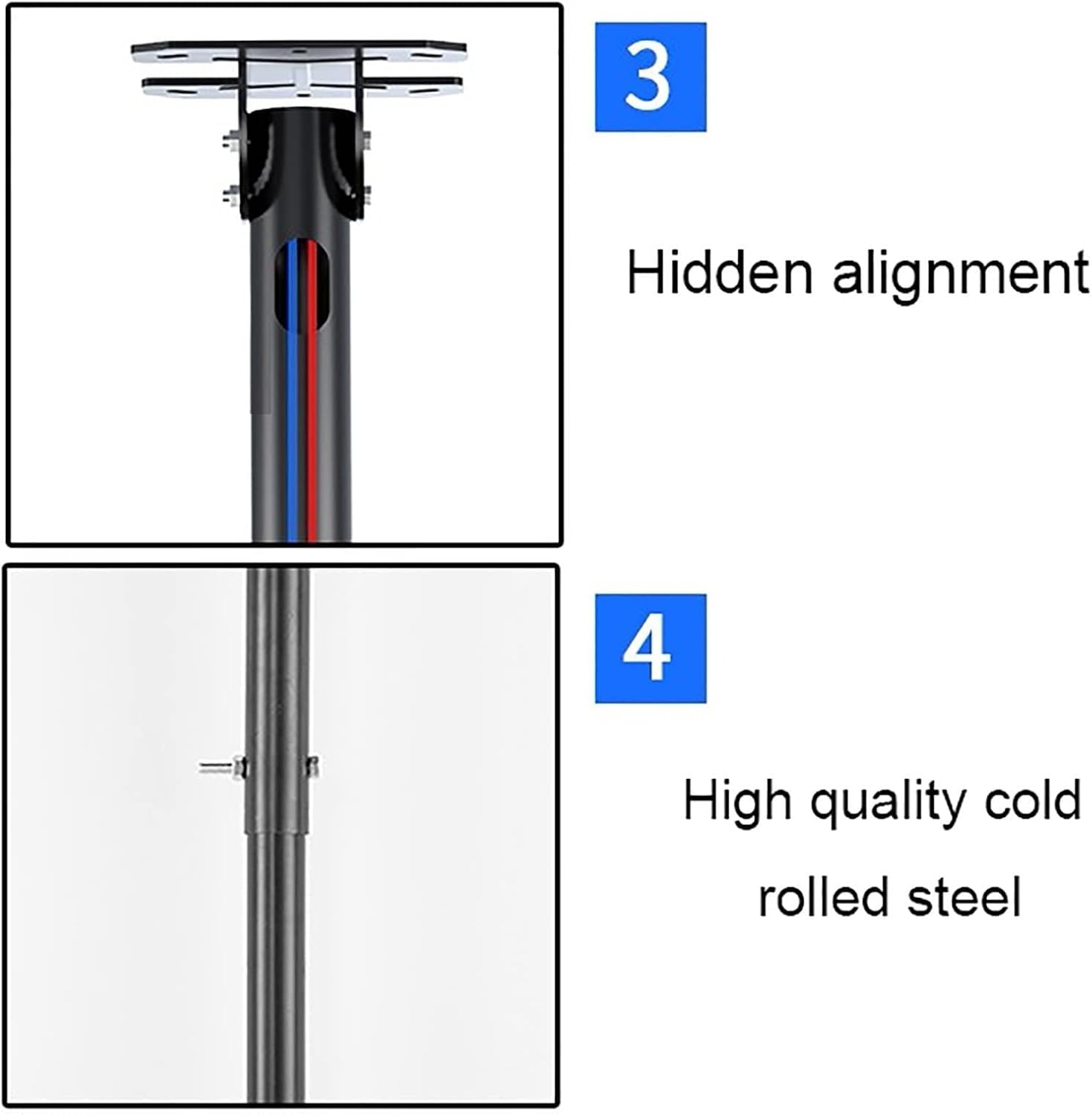 Adjustable Ceiling Tv Mount Bracket - Tv Wall Mount, Double Bar Adjustable Tilt, Suitable for 55-86 Inch Large Led Screens Tv Stand, Vesa 800X400Mm Ceiling Tv Mount