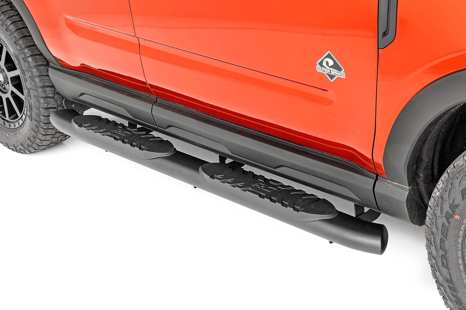 Rough Country Oval Nerf Steps for Ford Bronco Sport (2021-2025) - OEM Style Rails with Built-in Side Steps