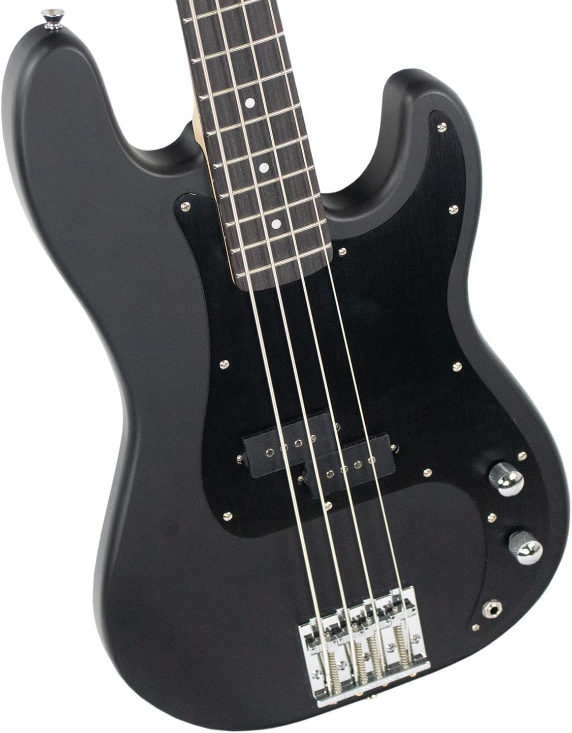Sawtooth Americana Road Warrior Series Black w Aluminum Pickguard Electric Bass Guitar