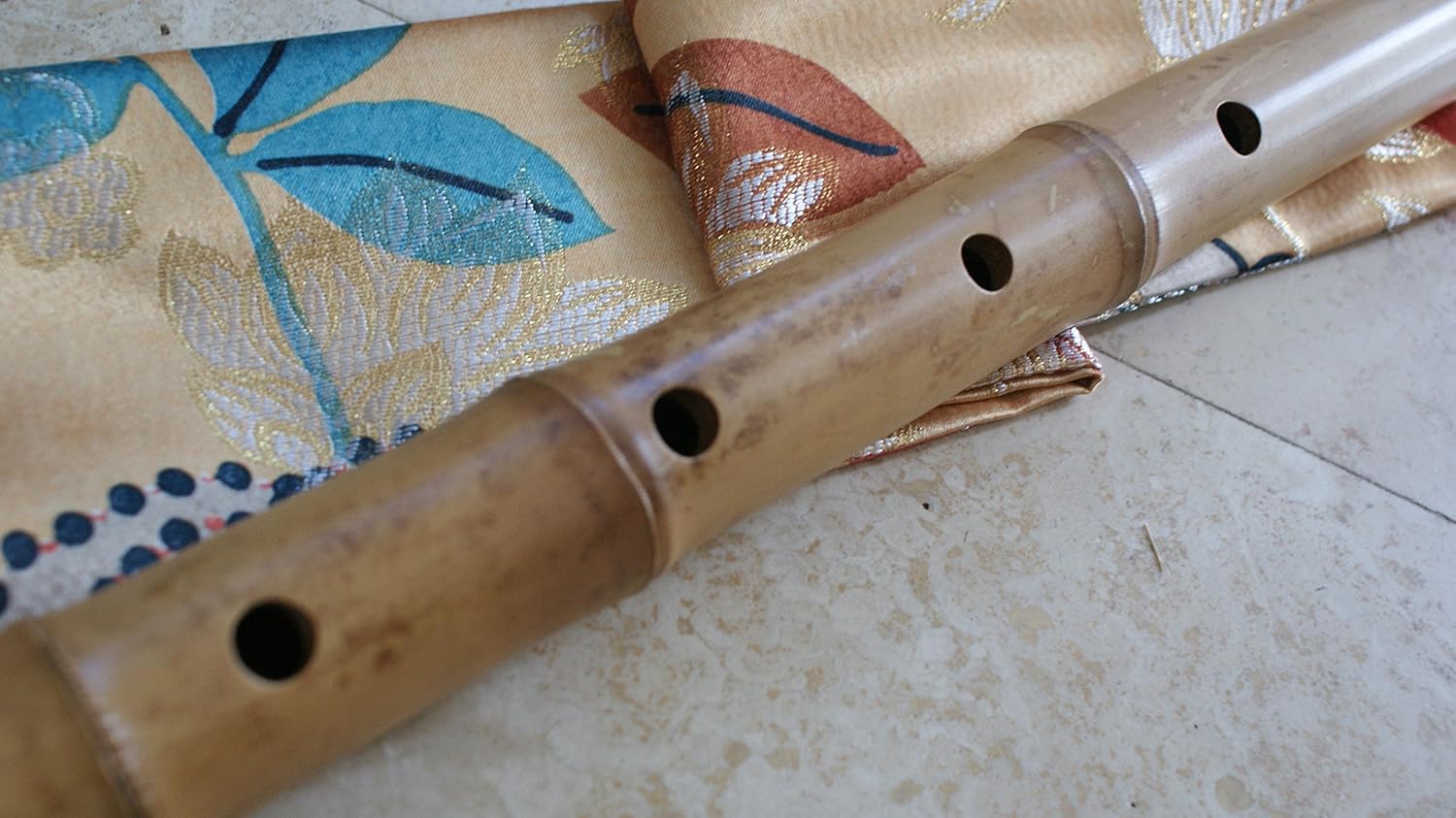 2.3 Pentatonic Shakuhachi with Root End 5 Holes Kinko Wudaguji inlet with buffalo horn flake- Traditional Zen Instrument