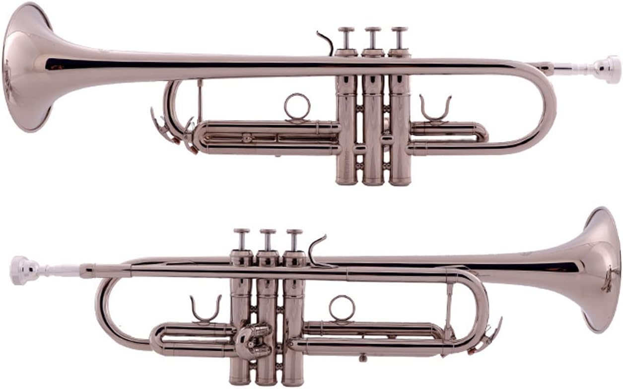Trumpet/Bb Brass Wind Instrument, Professional Performance Band Trumpet/Horn Standard Horn Trumpet Beginner Trumpet (Silver)