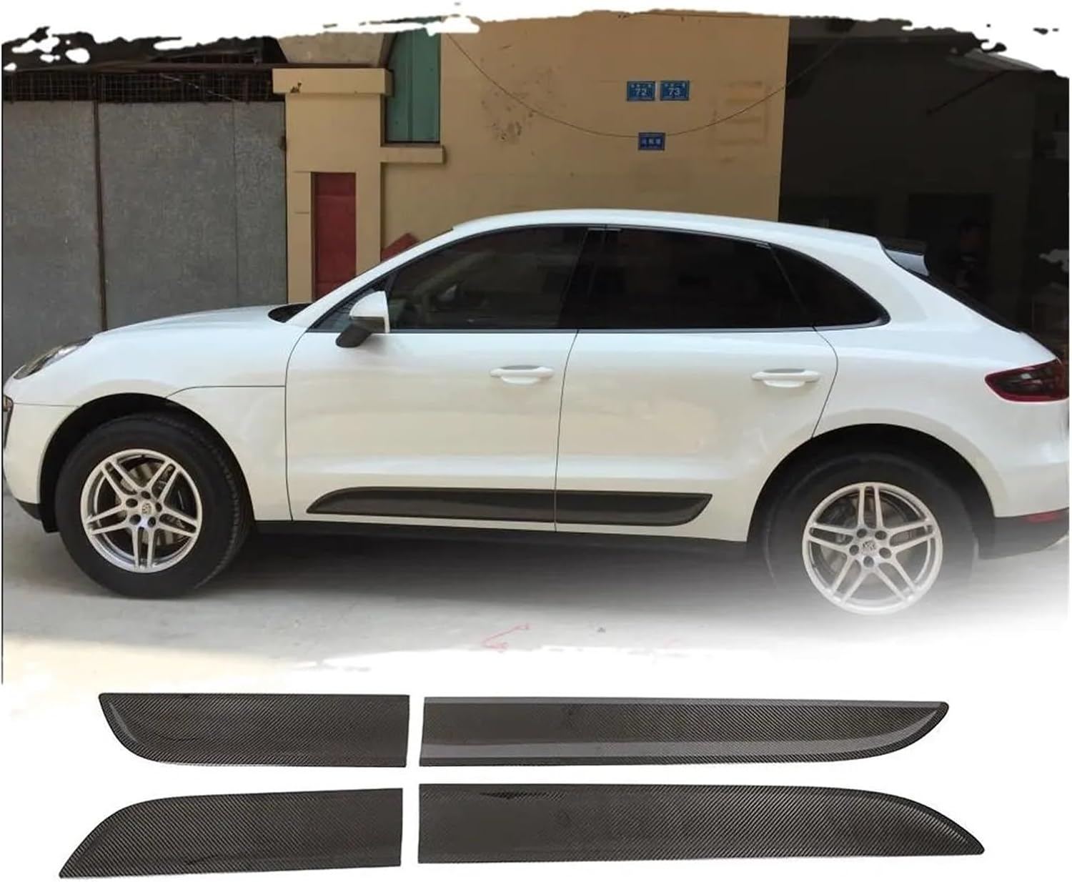 Car Side Door Trim Protector Compatible with 2014-2020 Door Panel Trim Body Side Skirts Moulding Trim Prepreg Dry Carbon Fiber