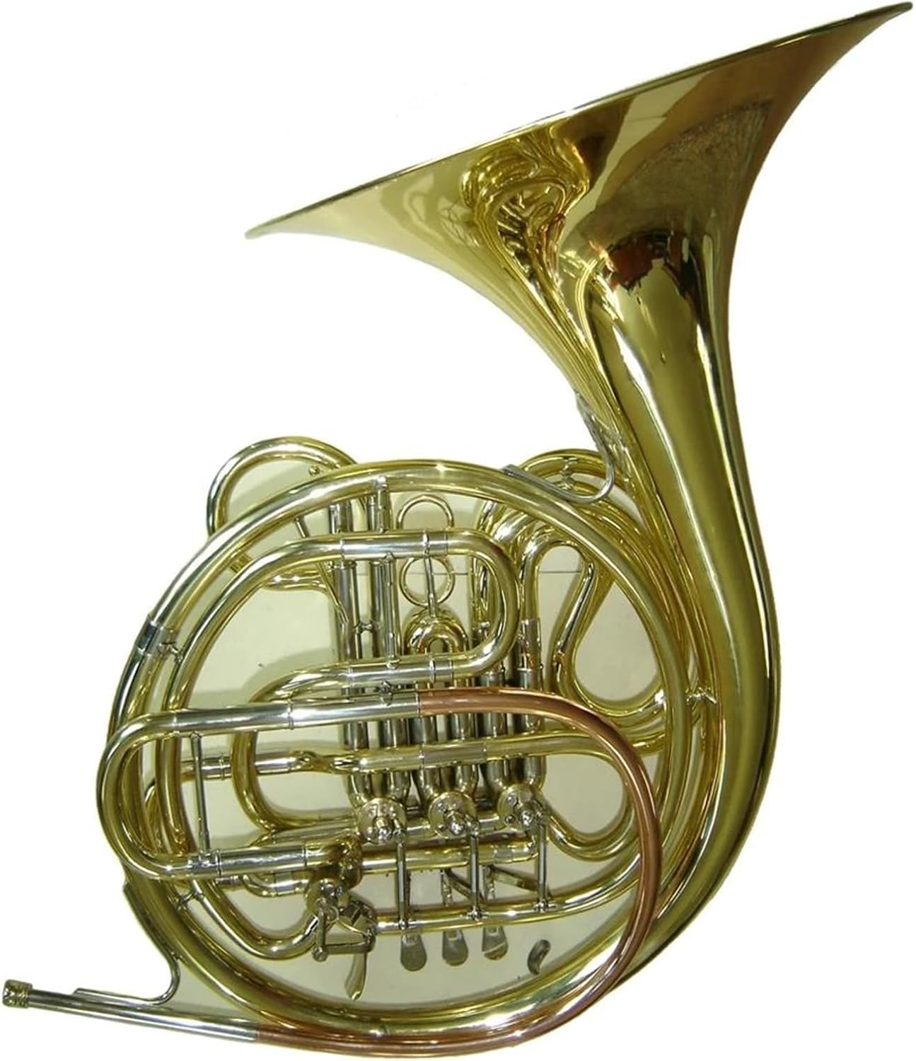 Brass French Horn Gold Lacquer Brass Leadpipe Cupronickel Tuning Pipe 4-key Double French Horn