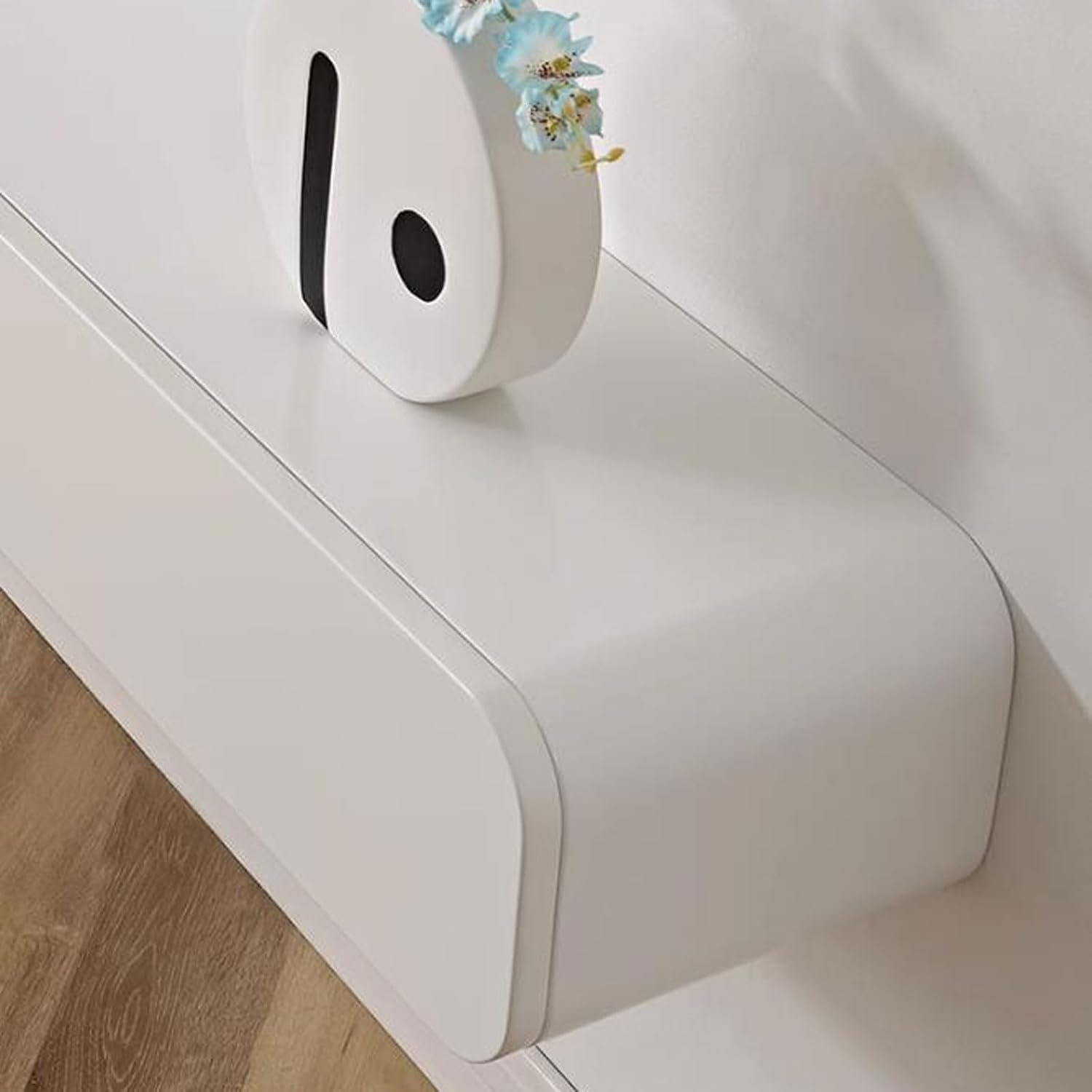 Floating TV Shelf TV Cabinet TV Stand Wall Mounted Media Console Entertainment Center Storage Cabinet Desk Audio/Video Hutch Electronics Shelf for TV Components With drawer Bedroom Living room White