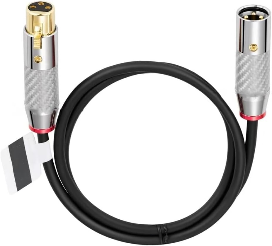 Carbon Fiber XLR Extension Cable Male to Female Gold Plated Noiseless OFC Shielded for Microphone Mixer Speaker Amplifier(White,10m)