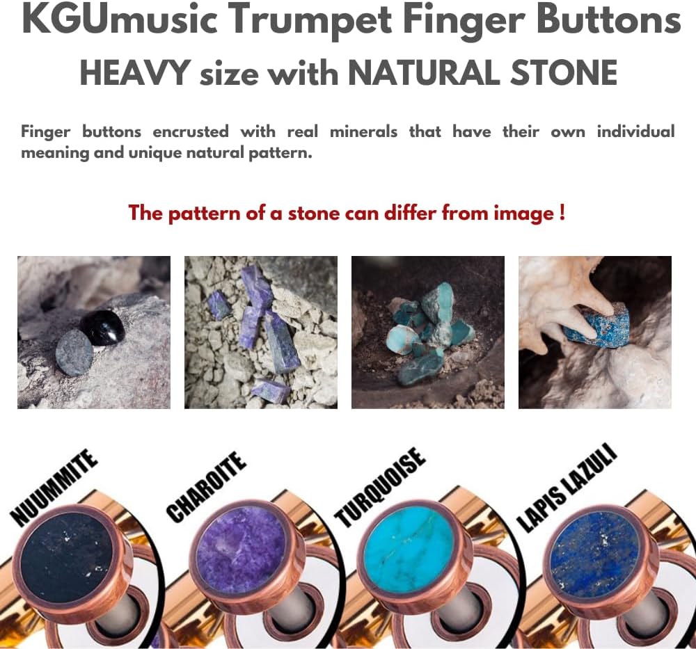 HEAVY Trumpet custom finger buttons for all Bach Stradivarius, Artisan, New York, Chicago, TR200, all Stradivarius flughelhorns, all Stradivarius cornets models (Bronze Lacquered, Lapis Lazuli)