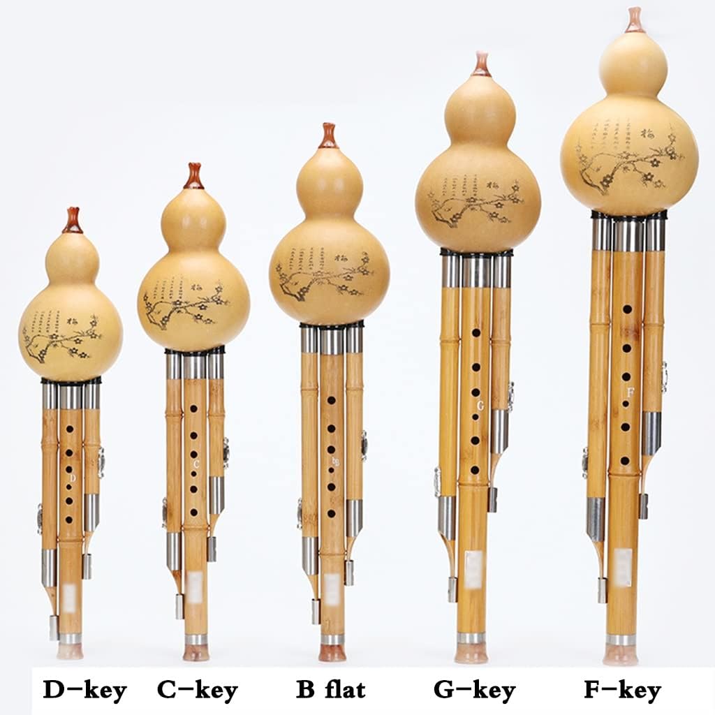 Musical Instruments Playing The Cucurbit Flute On Stage Traditional Instrument Hulusi Ethnic Instruments Gift For Beginner Music Lovers Easy To Carry Out (Color : WoodA, Size : B flat)