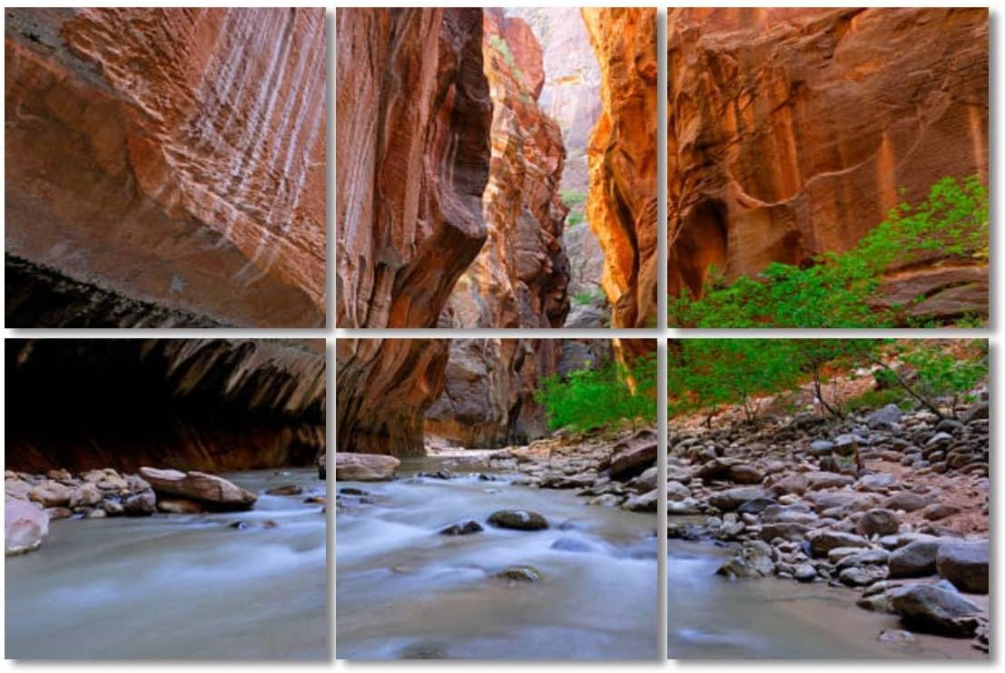 6 Pack Art Acoustic Panels Canyoneering Zions National Park Soundproof Wall Panels Padding Decorative Sound Absorbing Panels 72