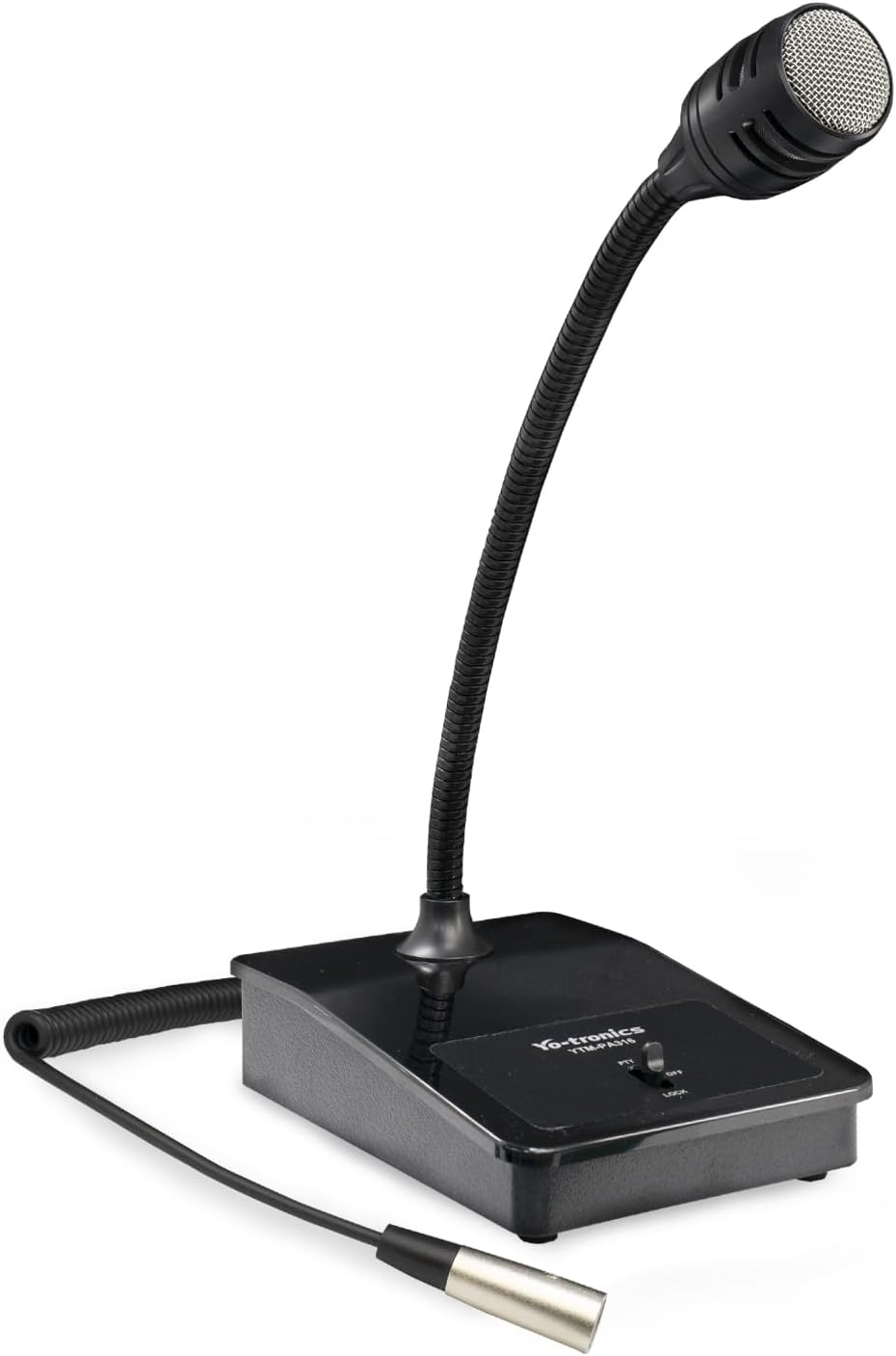 YO-TRONICS YTM-PA316 Professional Push to Talk Commercial Microphone, Gooseneck Wired Mic with XLR Connector, Dynamic Paging for Public Voice Announcements, Podium, Desktop, Meeting, Video Conference