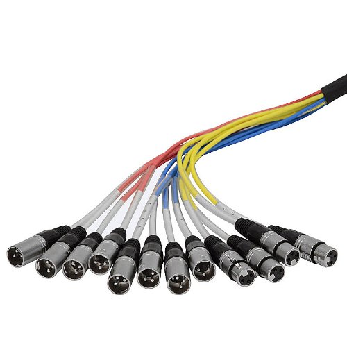 Seismic Audio - 8 Channel XLR Snake Cable 25' Long - 8 Sends and 4 XLR Returns - Color Coded, Numerically Well Labeled - Heavy Duty 25 feet Long