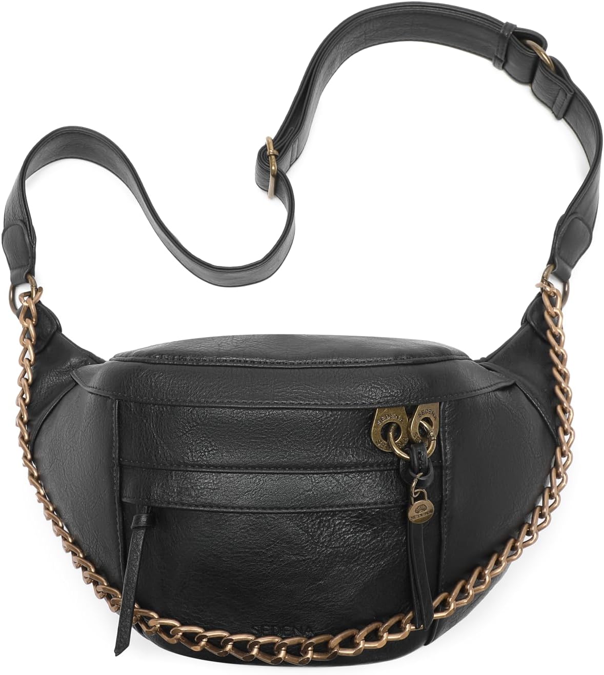 Anti Pickpocket Crossbody Bag – Large Vegan Black Leather Sling Bag with RFID & Glasses Pockets, Anti Theft Design, Multiple Compartments, Chain Detail Travel Crossbody Bag for Women