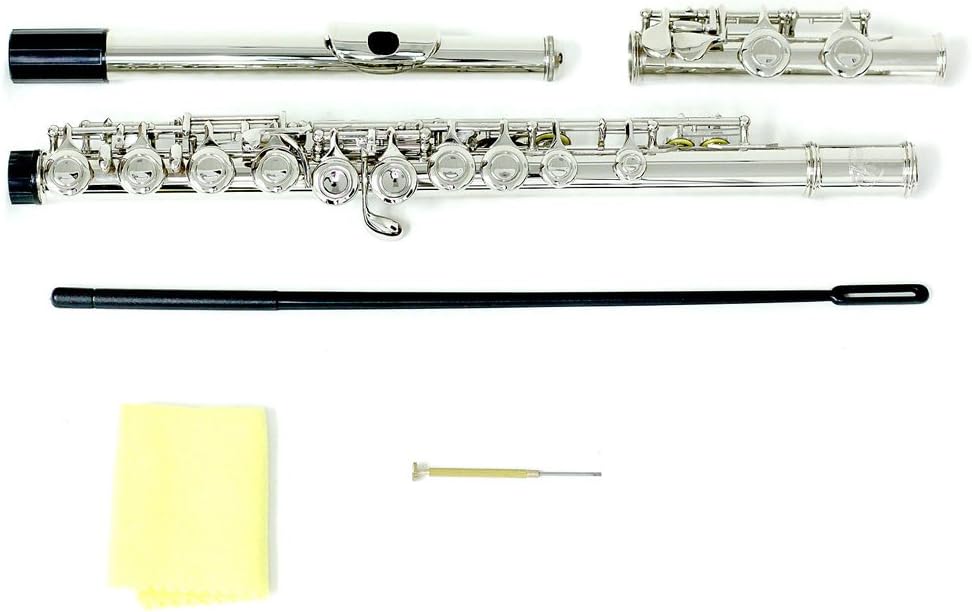 Sky C Flute Top Sound with Lightweight Case, Cleaning Rod, Cloth, Joint Grease and Screw Driver (Nickel)