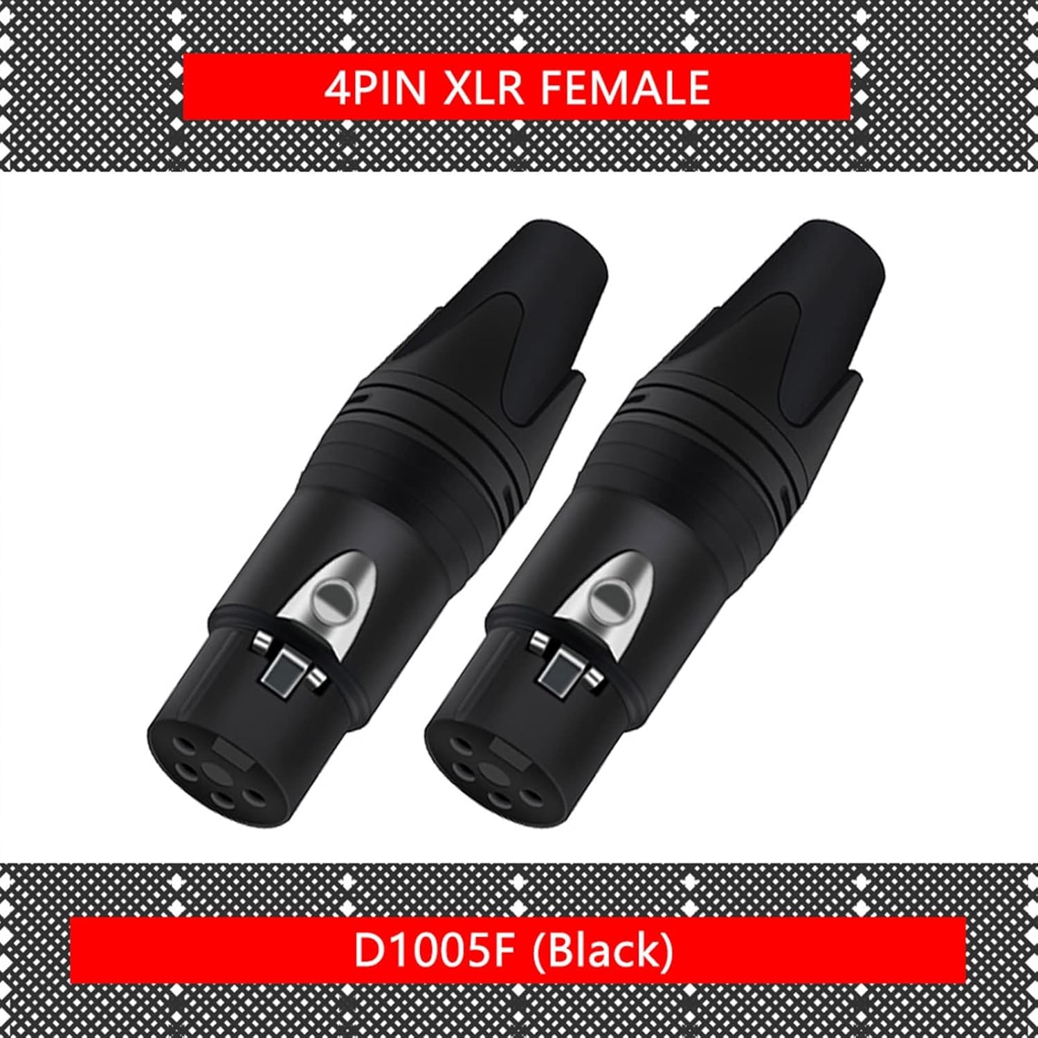 4 Pin X L R Male/Female M I C Cable Wire Connector 4 Pole XLR Plug Microphone Jack Socket 56Pcs (Color : 56xF 4P Black)