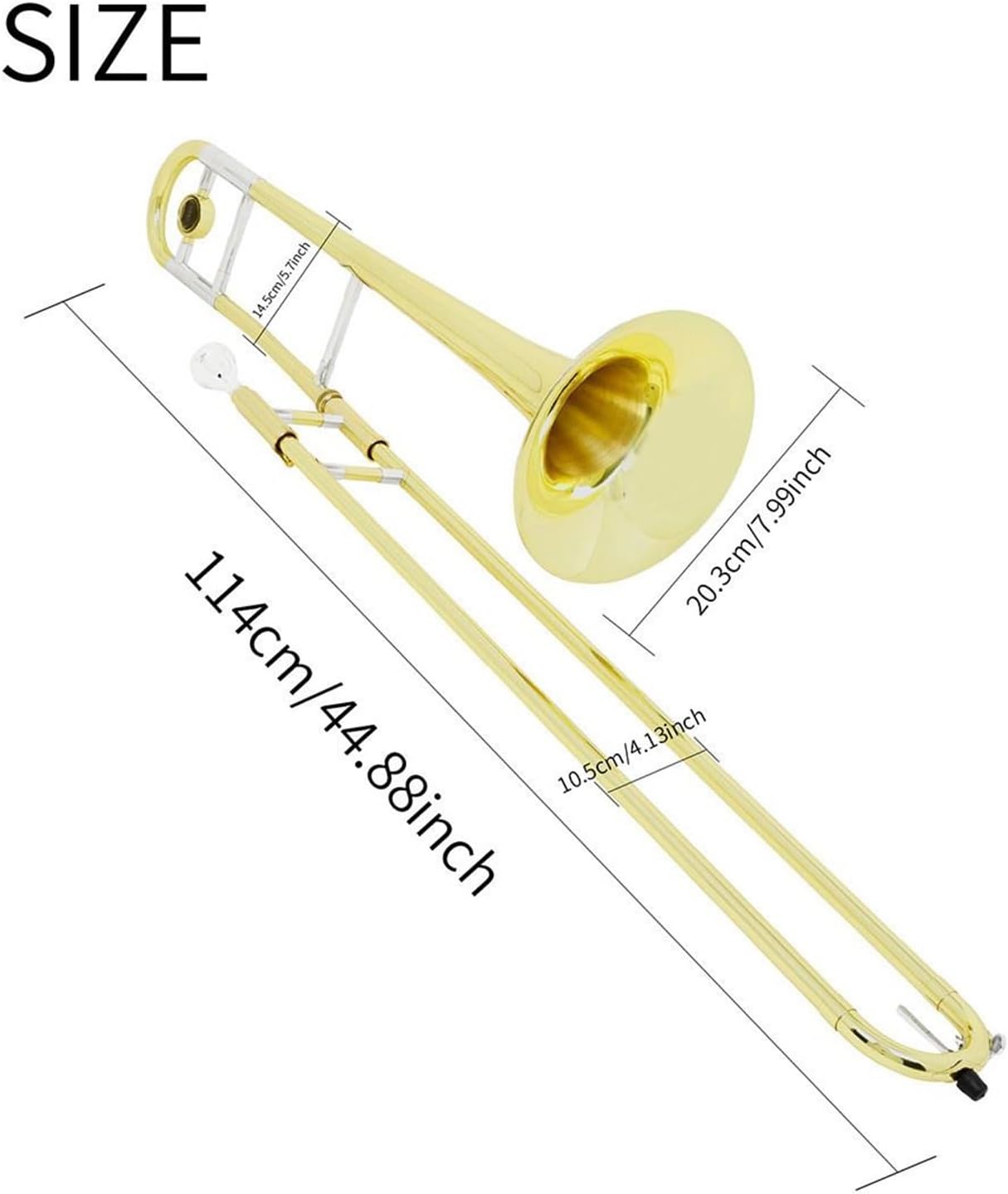 Adult Trombone Instrument Professional Alto Trombone Beginner B Flat Playing Instrument Brass Lacquer Gold