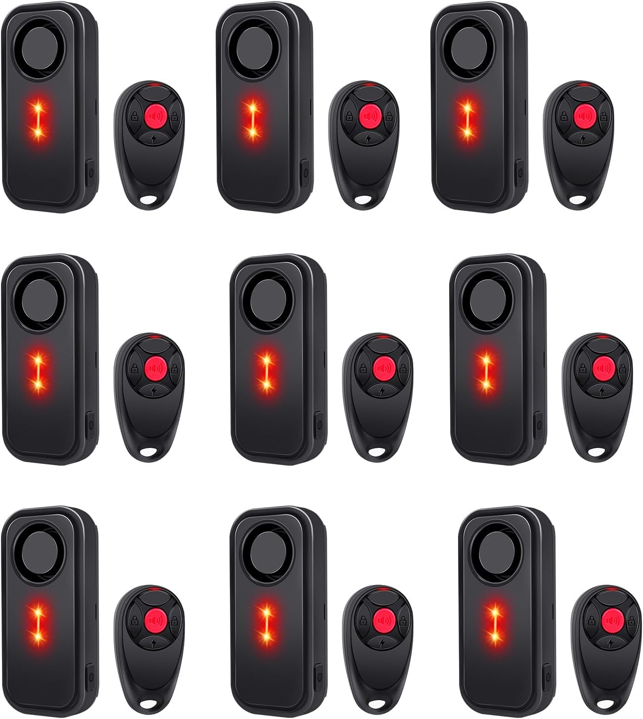 Car Alarm System,113dB Security Alarm with Motion Sensor,Anti-Theft Vehicle Alarm, Red LED Light,IP66 Waterproof,for Cars,Motorcycles,Trucks（9PK）