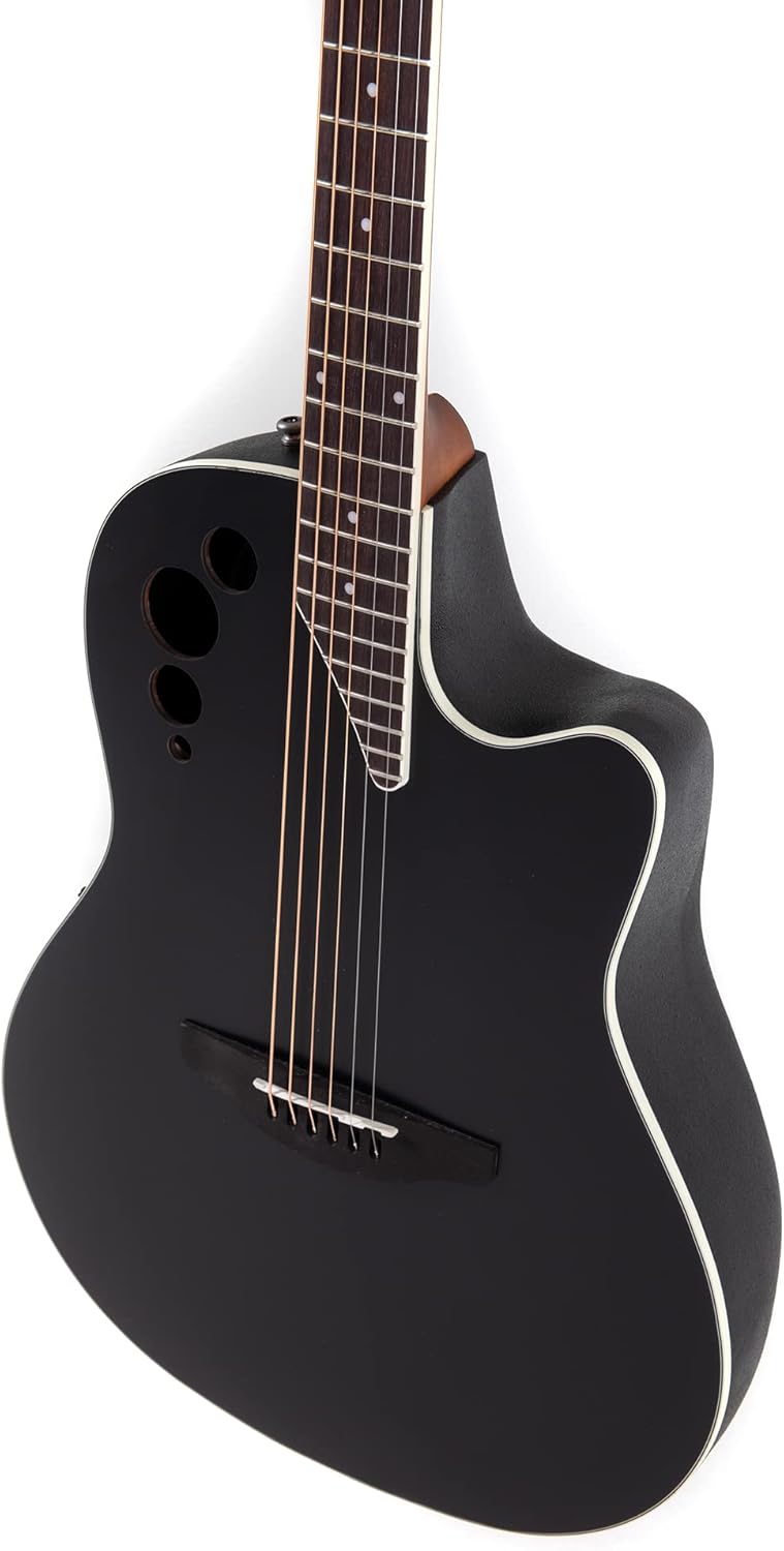 Applause Elite AE44-5S Electro Acoustic Guitar Medium Body Depth Cutaway Black Satin