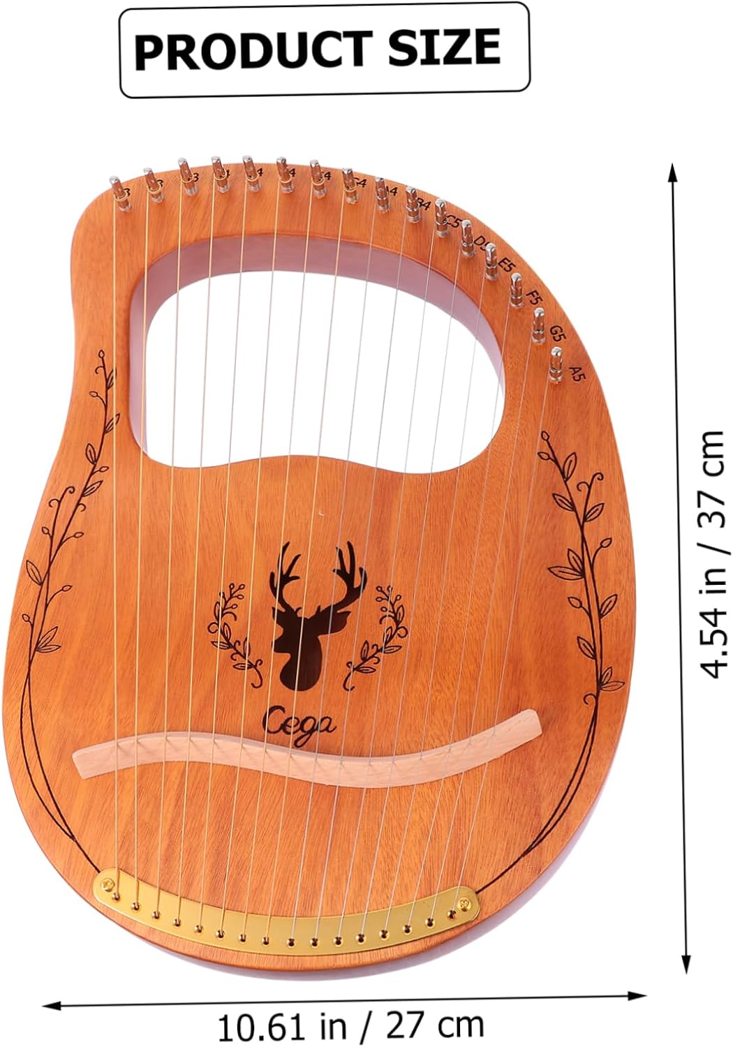 Musical Instrument Set 16 String Harp Handheld Lyre Harp for Boys and Girls