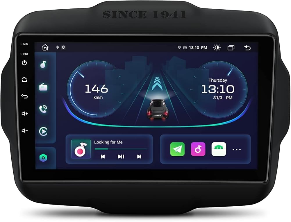 4G+64G Android Double Din Car Stereo for Jeep Renegade 720 Rear Camera, with Wireless CarPlay/Android Auto WiFi/USB/BT, DSP, FM/SWC, MirrorLink GPS Navigator Android 15 Radio 199