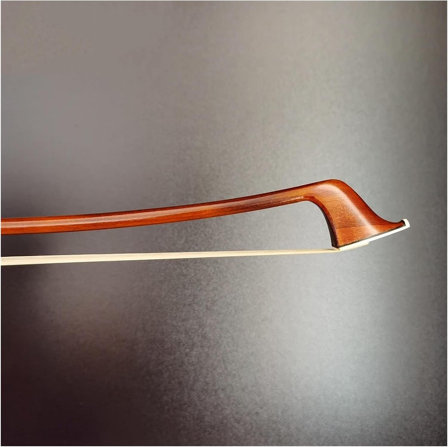 TSTS 4/4 Size Bass Bow Brazilwood Round Stick Red - Nickel Silver Parts Full Size Violin Bow