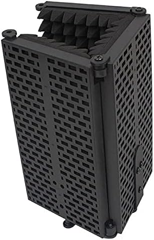 Microphone Isolation Shield 3-Panel Wind Screen Filter Foldable with Metal Disc Holder for Recording Studio Singing