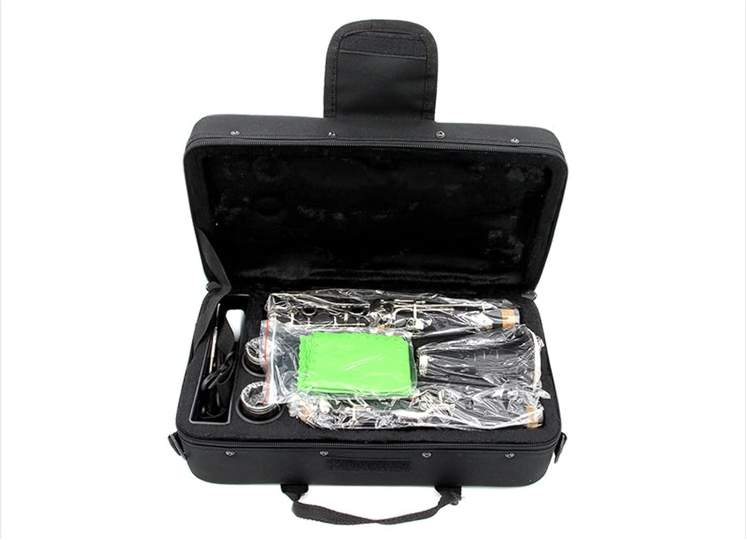 TSTS 17-Key B-Drop Clarinet Black Wind Instrument Suitable for Beginners Nickel-Plated Button Clarinet Western Saxophone Wind Instrument Clarinet for Beginner