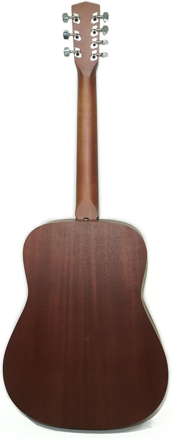 New Acoustic Guitar Seven 7 Strings, Classic Dreadnought Guitar, made in Ukraine by Trembita SunCity Light Natural Wood!