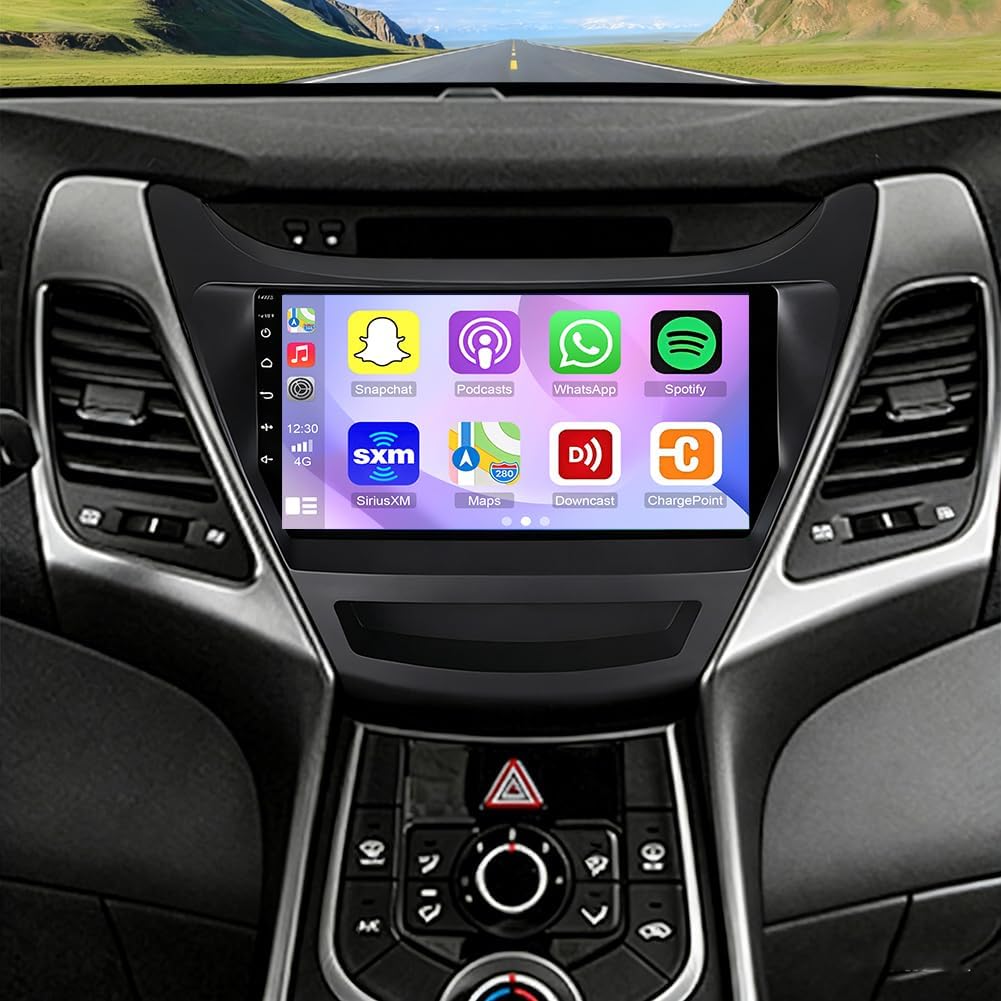 4+64G Android 15 Car Stereo for Hyundai Elantra 2014 2015 2016 Radio Wireless Carplay Android Auto, 9IN IPS Touch Screen 5G WiFi/GPS Navi/FM RDS/EQ/Audio/Camera/MIC