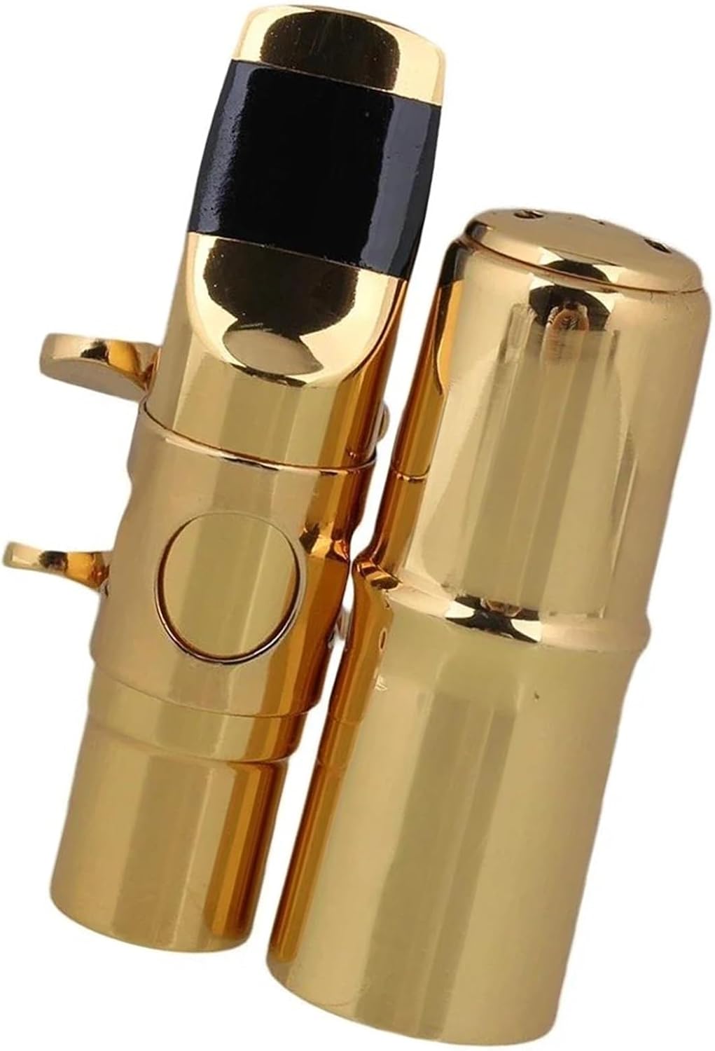 1pcs 7# B-flat Saxophone Saxophone Metal Mouthpiece Ligature Set Woodwind Instruments Parts Gold/silver Plated saxophone accessories kit(Gold)