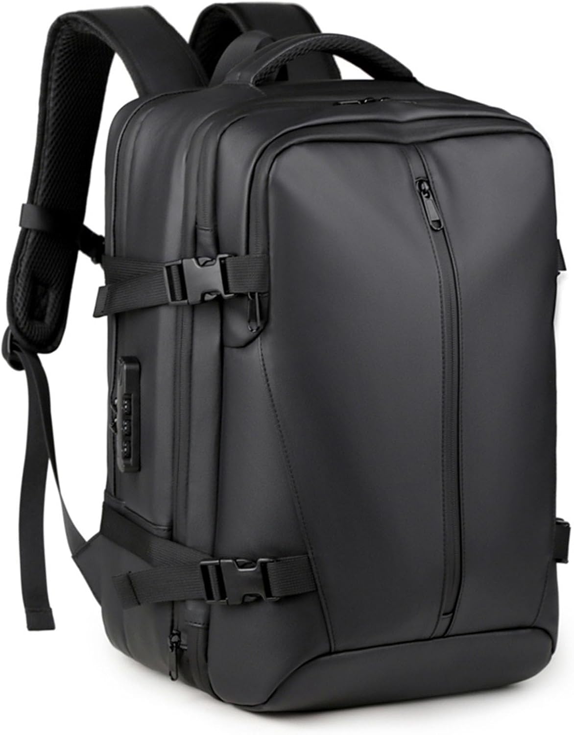 Sorandy Vacuum Travel Backpack, Anti Theft Lock Splashproof 36-55 L Large Capacity Dry and Wet Separation Expandable Compression Vacuum Sealed Backpack with Pump for Business Travel