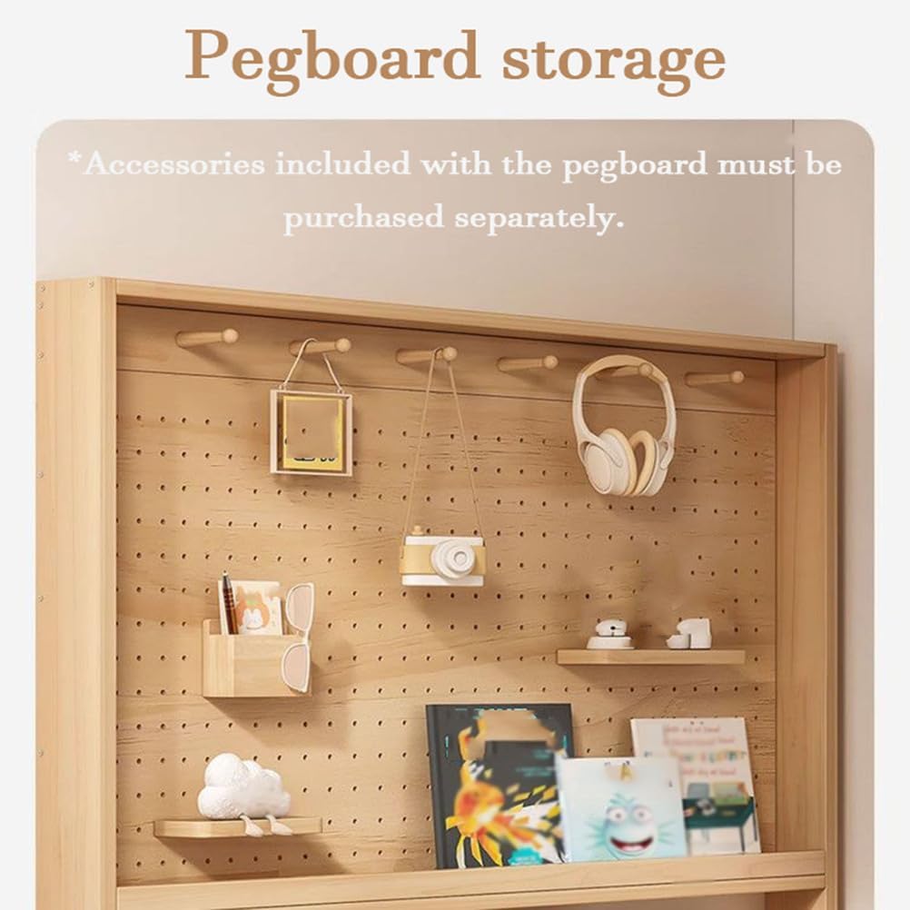 Wall Mount Narrow Book Shelf Behind The Door Bookshelf Solid Wood Bookcases with Open Display Shelves Behind The Door Storage Organizer for Toys and Books Space-Saving,80 * 10 * 178cm