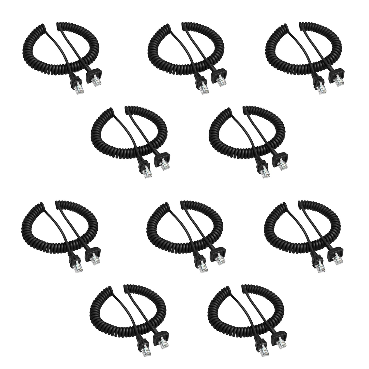 10-Pack RJ-45 8 Pin to 8 Pin KMC-30 KMC-32 Microphone Mic Cable Cord Wire for Kenwood KMC-35 TK-7100 TK-760 TK-768 TK-762G TK-780G M-261A TM-271A Radi Handheld Microphone