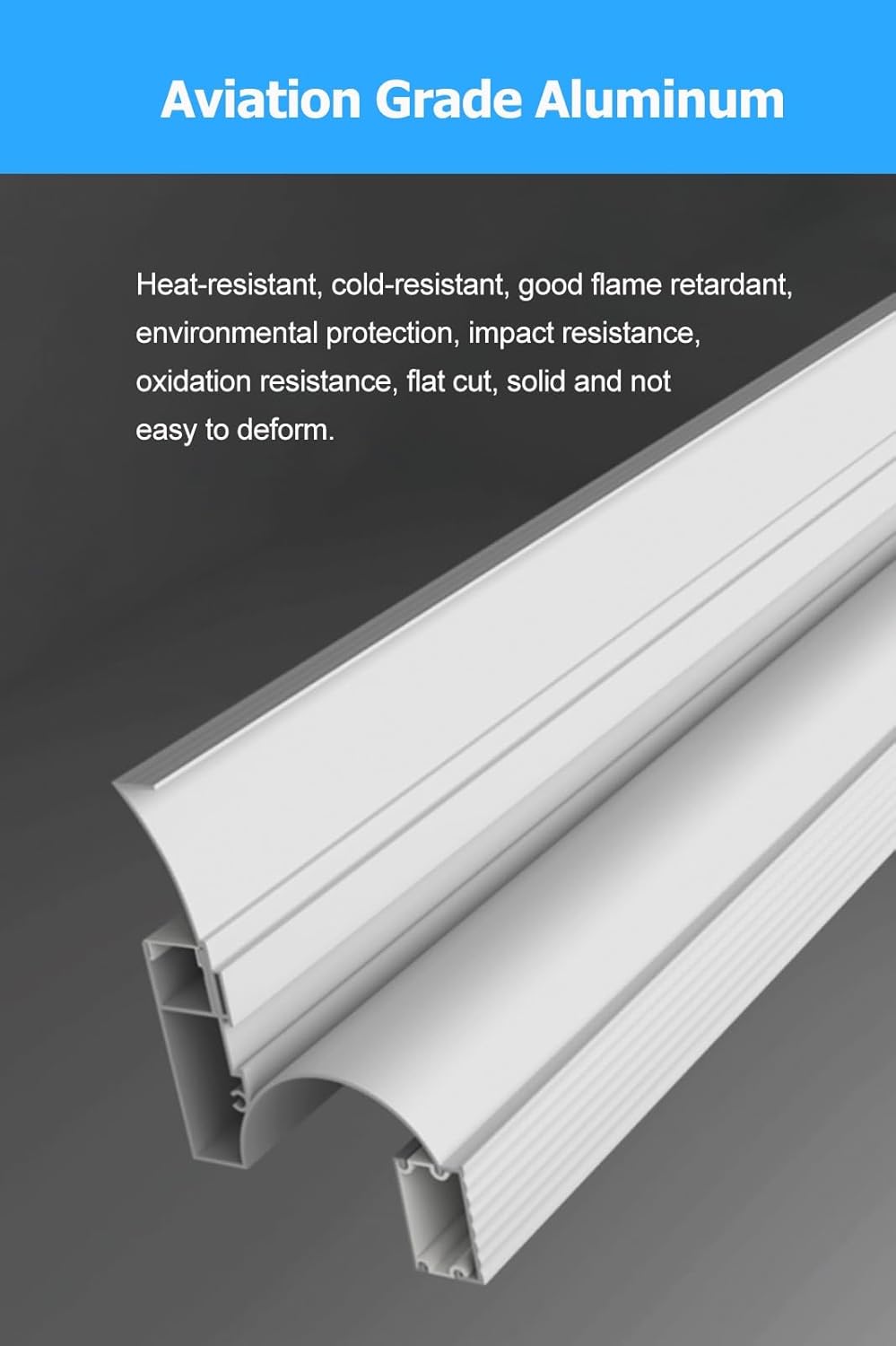 Aluminum Channel Baseboard 10 Pcs 1M Length Aluminum Channel Profile Skirtingboard Baseboard for Ceiling Wall Corner, LED Strip Lights Diffuser with Cover, Surface-Mounted Aluminum Channel(Black)