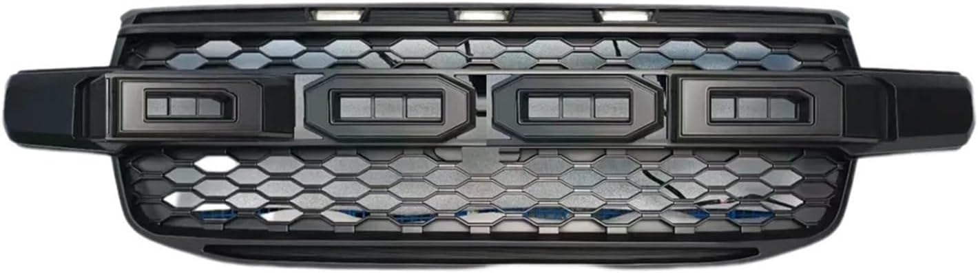 Front Grille Grill Accessories Front Racing Grills Ranger T9 Wildtrack XLT 2022 2023 2024+ Abs Grill Grille Mesh Mask Cover Front Bumper Grille(White Led B)