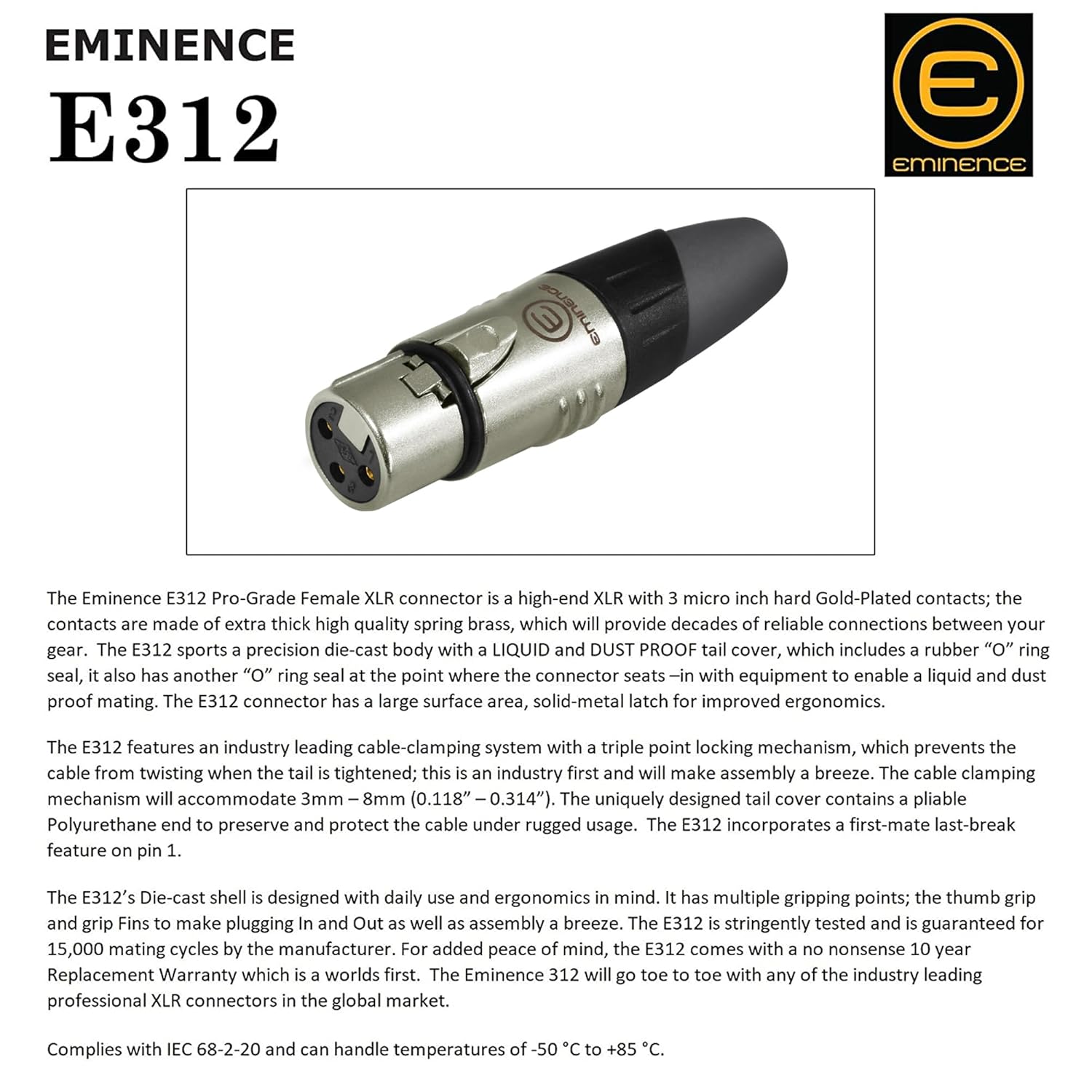 WBC-VALUELINE-2CS (22 AWG) - 6 Units - 12 Foot–Low-Capacitance Shielded Balanced Flexible Microphone, Active-Speaker & Interconnect Cables with Eminence Gold XLR Connectors