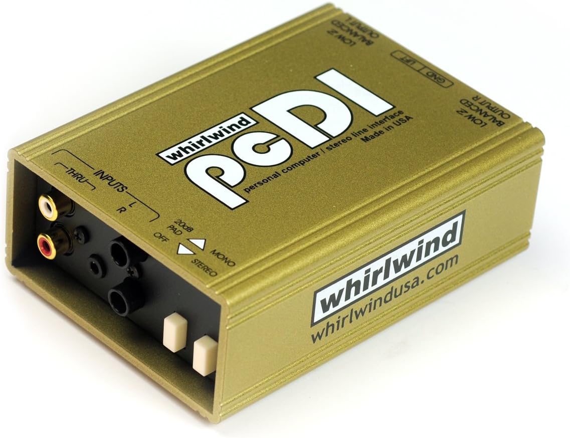 Whirlwind pcDI Direct Box for Interfacing Outputs CD Players, Sound Cards, iPod  MP3 Players