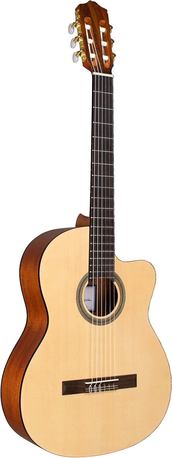 Cordoba C1M-CE Acoustic-Electric Cutaway Nylon String Classical Guitar, Natural, Protégé Series