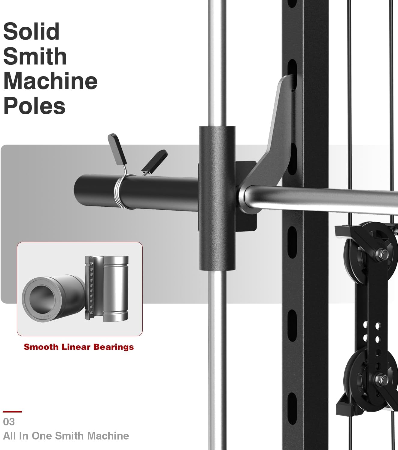 DONOW Smith Machine with Weight Stacks, Multi Function Home Gym System Training Power Cage Squat Rack Dual Cable Crossover Machine All in One