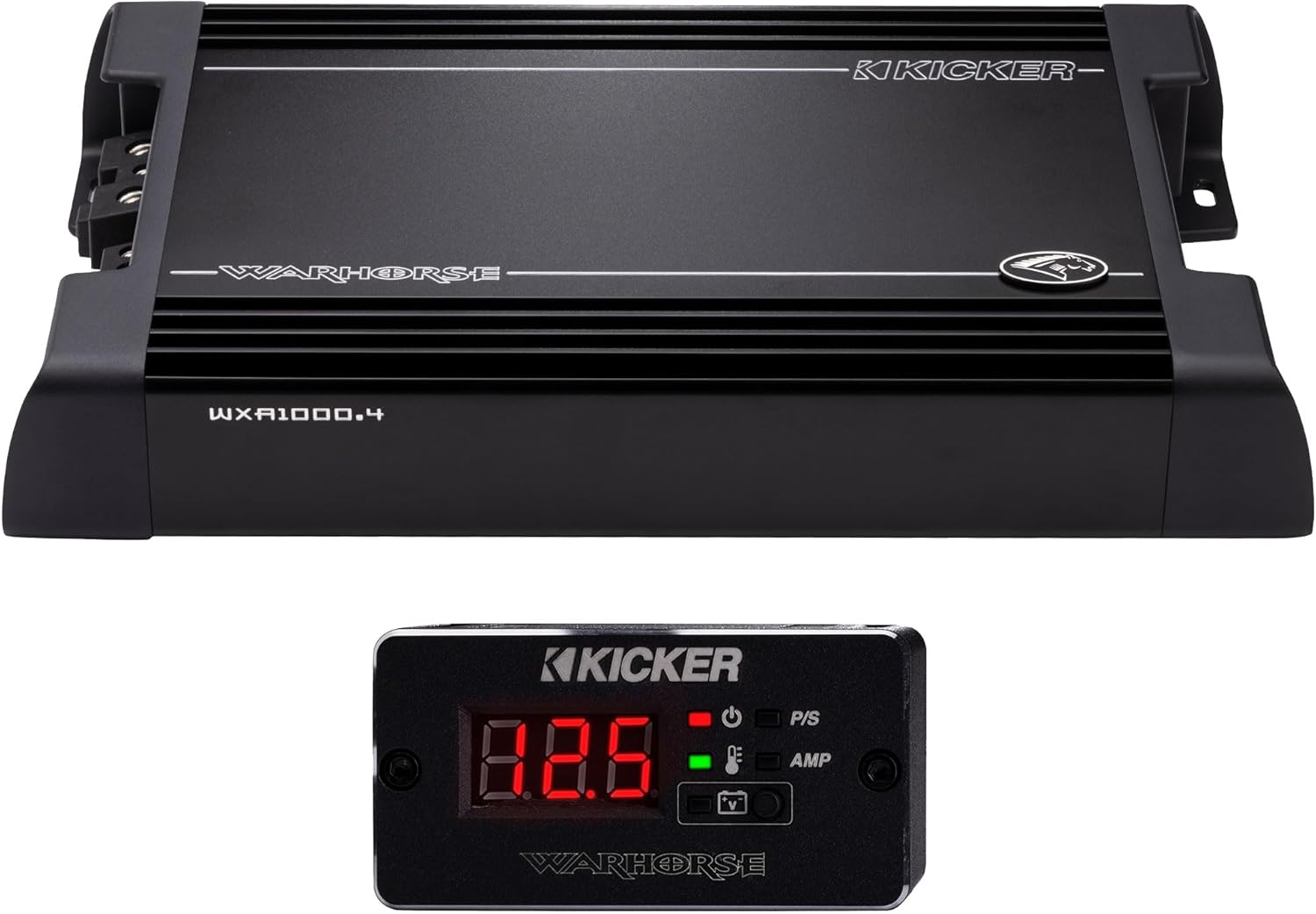 Kicker Warhorse WXA1000.4 4-Channel Amplifier | 450 Watts x 4 at 2-Ohms - 49WXA10004 (Renewed)