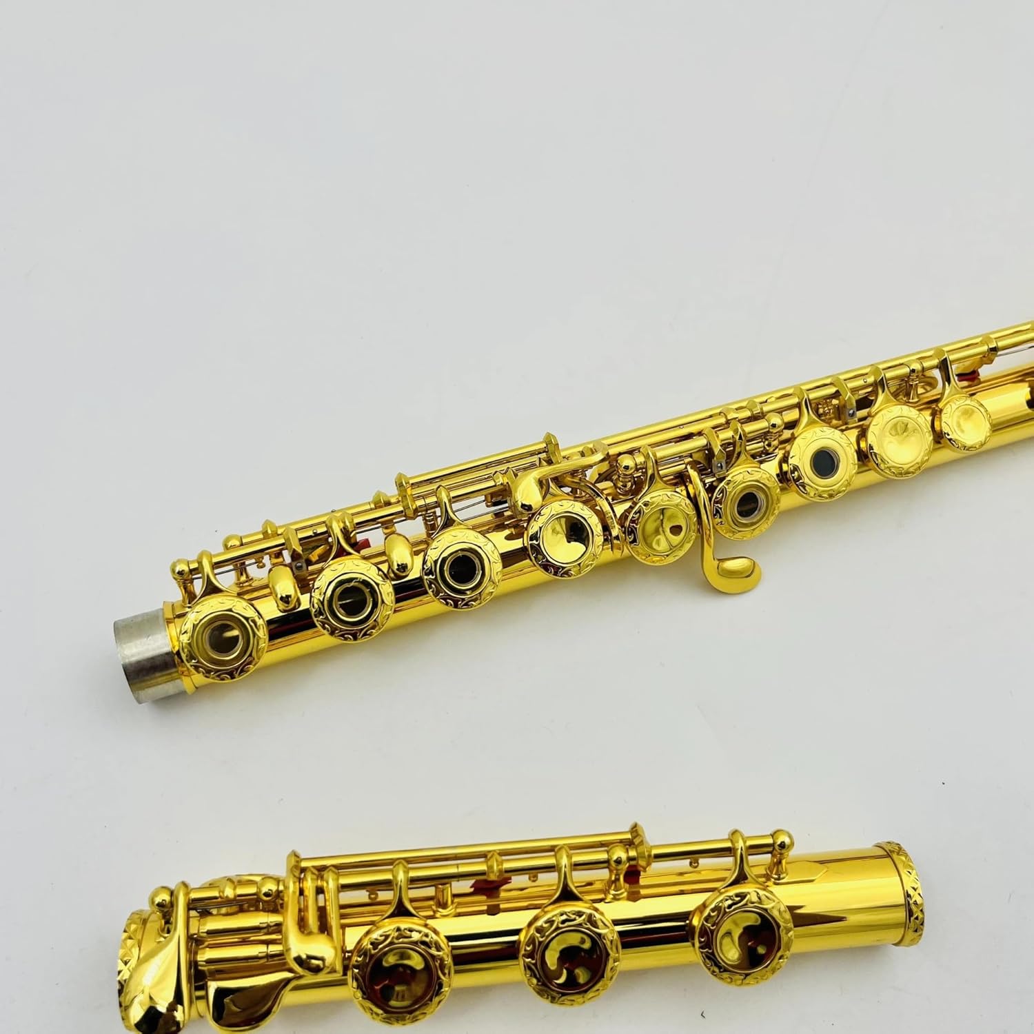 VBDEFRT Flute C Tune 17 Holes Open Keys Gold Plated Engraved Keys Woodwind Instruments With Case