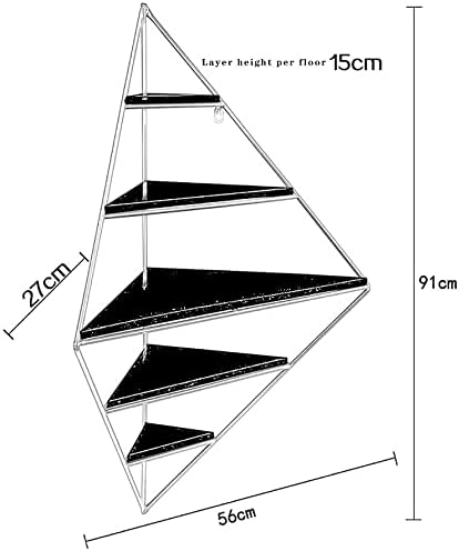 Wall Mounted Floating Shelves Metal Multi-Layer Geometric Wall Mount Wall Shelf Minimalist Corner Storage Rack Ideal for Kitchen Office Bathroom (Color : White)