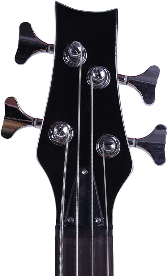 4-String Electric Bass Guitar Beginner Kit, Full-Size Electric Bass for Learners and Adults, Comes with Cable and Wrench, Maple Neck and Rosewood Fingerboard, Right-Handed (Burlywood)