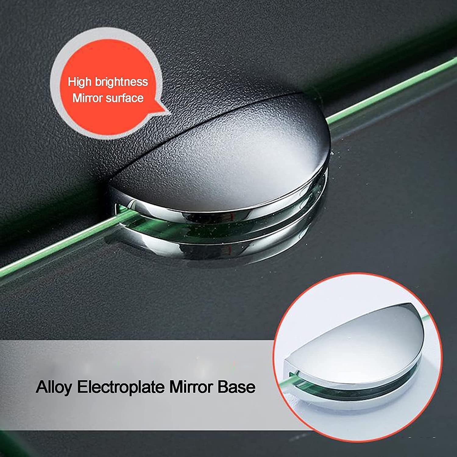 IOCCIOBB Bathroom Glass Shelf Glass Shelf Bathroom Shower Shelf, 8MM Thick Tempered Glass Wall Mount, Rectangular with Alloy Plating Bracket (Size : 42.5cm)