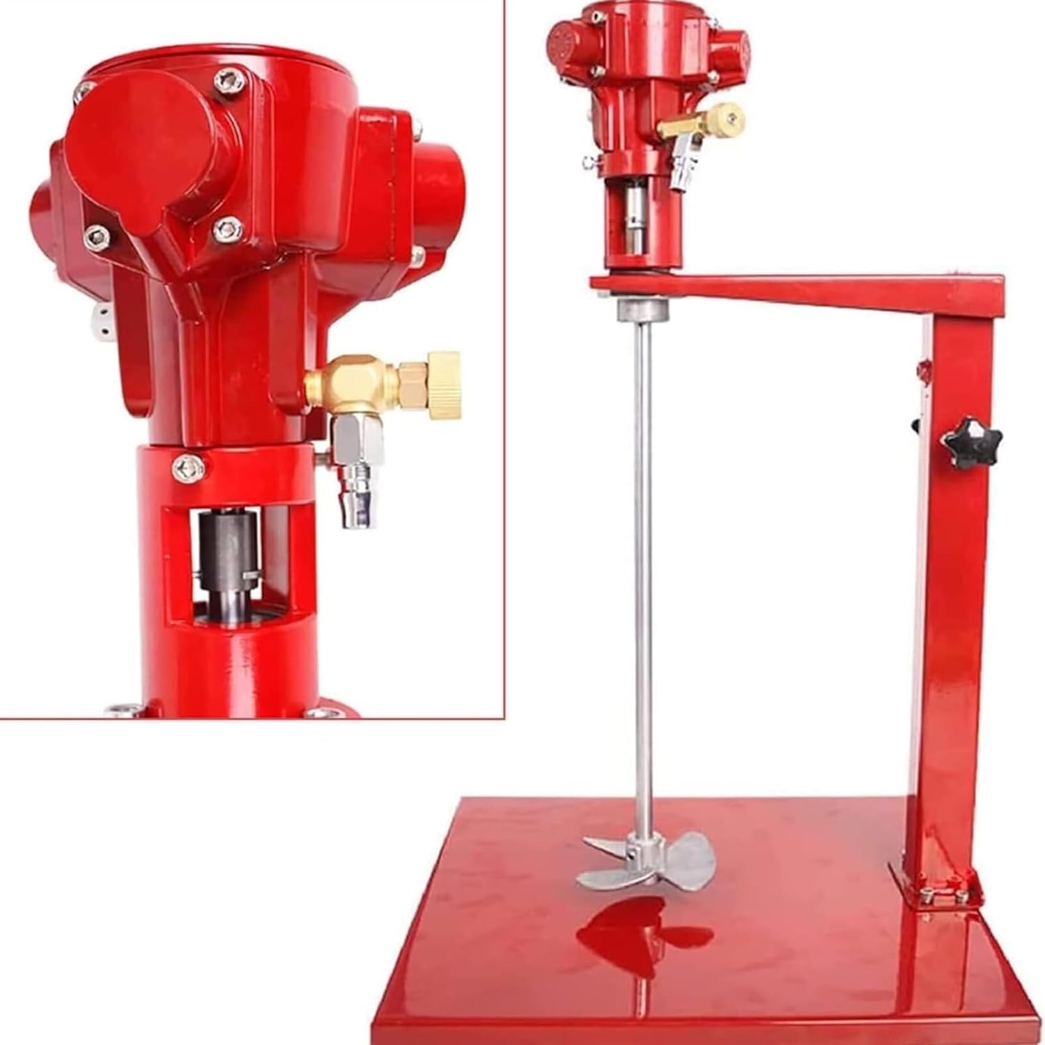 Pneumatic Paint Mixer Stirrer, 5 Gallon Lift Mixer, 1500-2600r/min, Paint Stirring Machine with Stand, Desktop Air Agitator, for Paint Mixing, Dye Mixing, Hydrosol Mixing