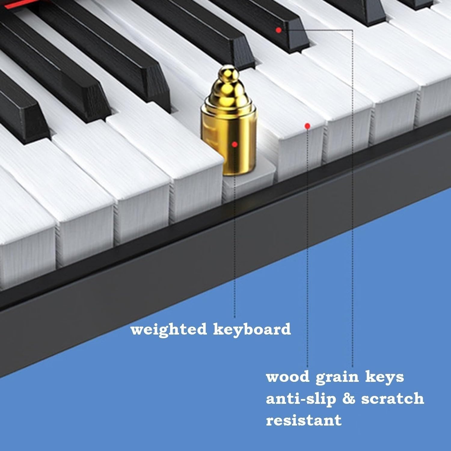 88 Keys Foldable Keyboard Piano, Full Size Touch-Sensitive Digital Piano with Bluetooth MIDI, Dual Speakers, Portable & Rechargeable for Beginners (Black)