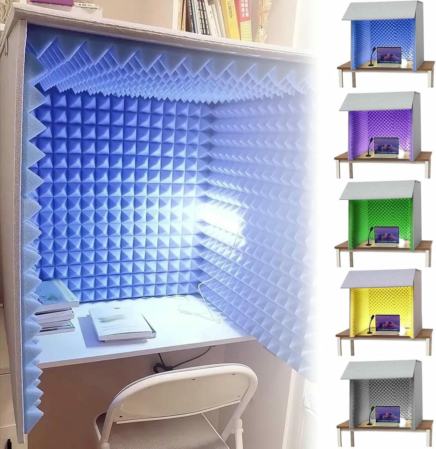 Microphone Isolation Screen Professional Acoustic Sound-Absorbing Foam Shield, Vocal Booth for Recording Dubbing Podcast Concert Broadcasting